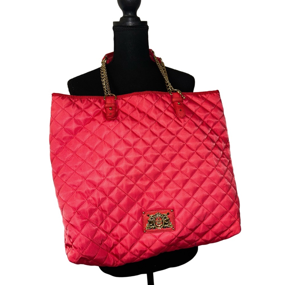 Hot pink Juicy Couture quilted tote bag